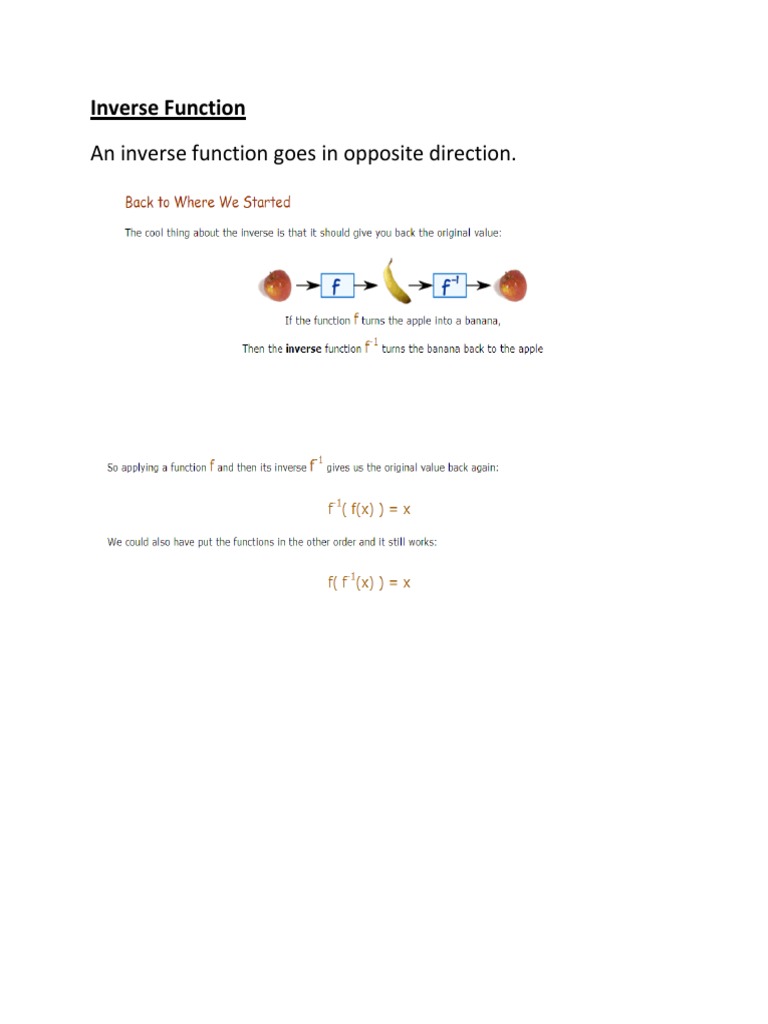 Understanding Inverse Functions | PDF