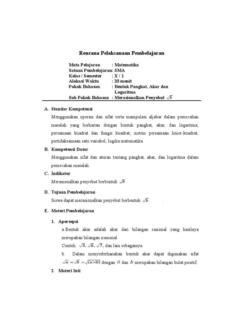 Rpp Aljabar