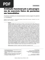 Avaliação Funcional Pré e Pós-programa de Exercício Físico de Pacientes Em Hemodiálise