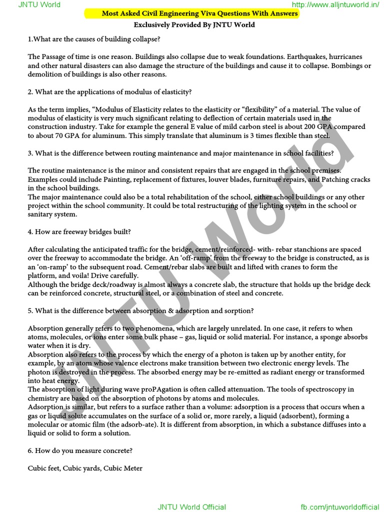 CIVIL ENGINEER BASIC INTERVIEW QUESTIONS PDF visual data 5