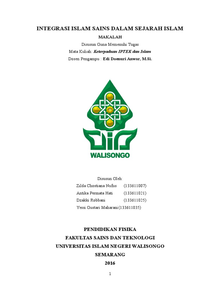Integrasi Islam dan Sains dalam Sejarah | PDF | Ilmu Sosial | Filsafat