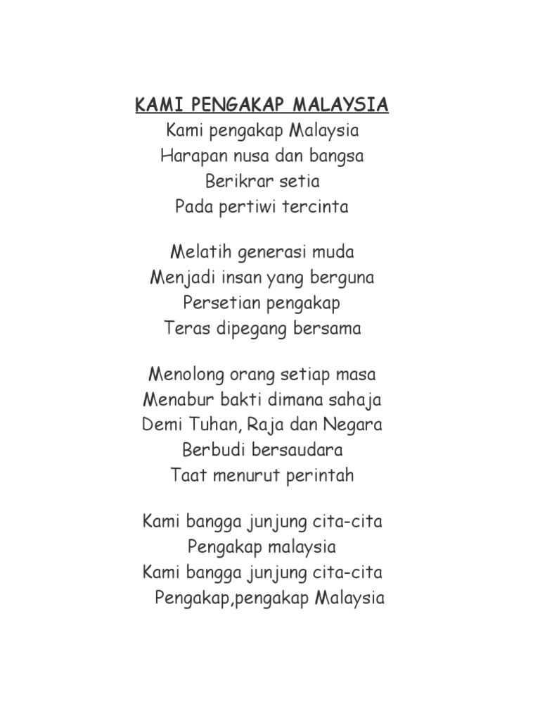 LIRIK Lagu Kami Pengakap Malaysia