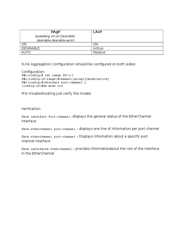 EtherChannel Configuration Guide | PDF | Science & Mathematics | Computers