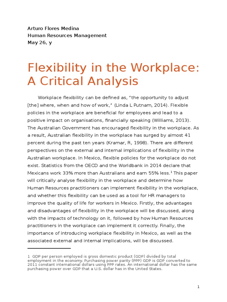 Workplace Flexibility: A Critical Analysis | PDF | Purchasing Power ...