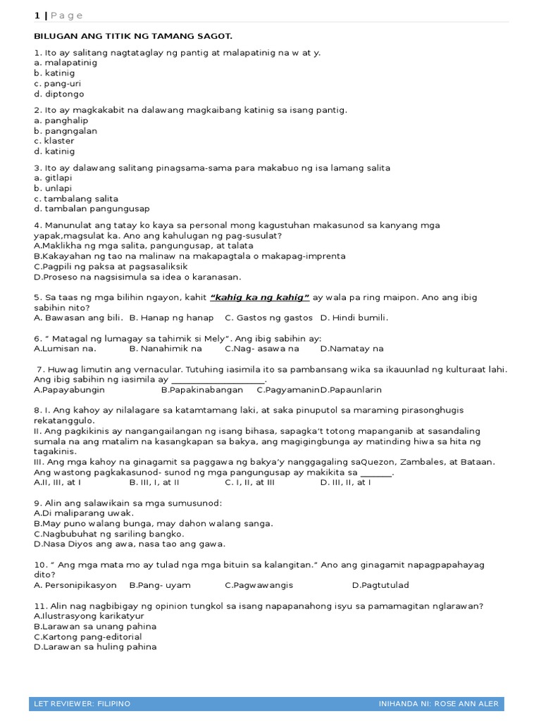 Let Reviewer | PDF