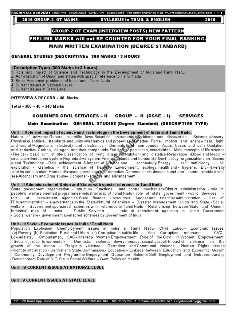 Group II OT Exam Syllabus Overview | PDF | Social Science | Wellness