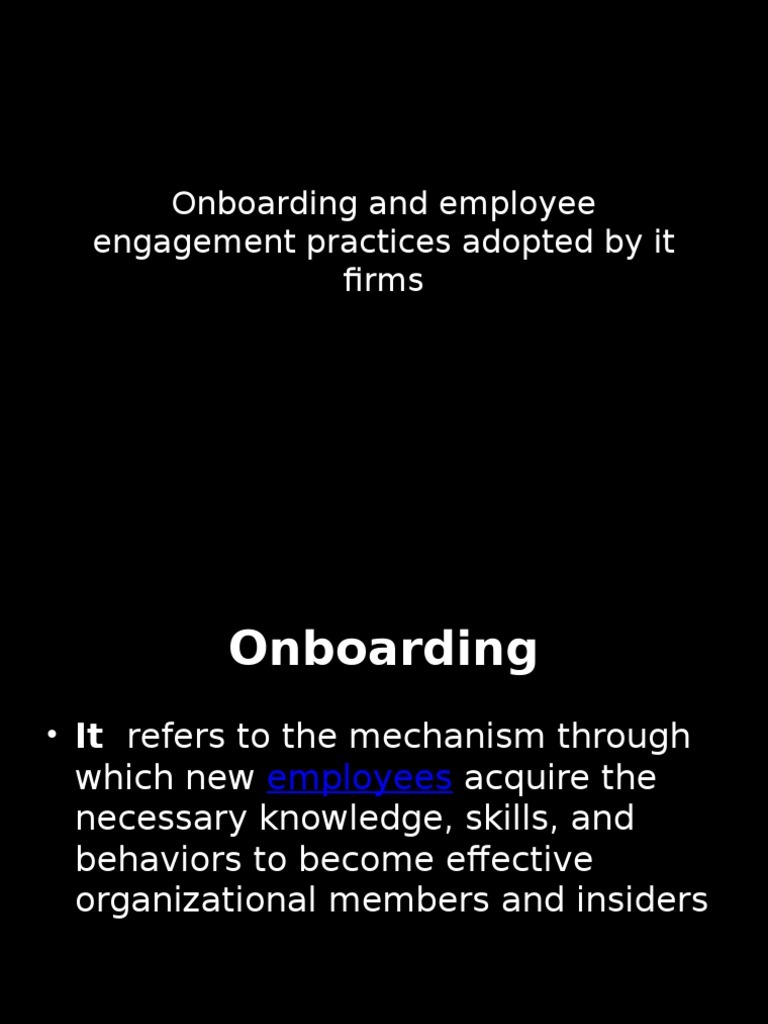 Onboarding Best Practices for IT Firms | PDF
