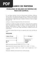 Problemas de Balance de Materia con Solucion