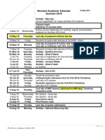 Revised Academic Calendar Summer 2016: Holiday - May Day