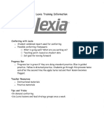 Lexia Training Information