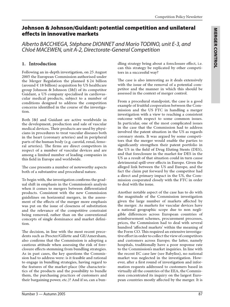 .Johnson & Johnson PDF Interventional Radiology Mergers And