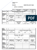 ORARUL Sesiunii de Vară An. I III Licenţă 2016