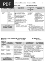 Plano de Curso ESPANHOL 2º ANO 2016
