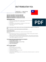 Syarat Pembuatan Visa Taiwan