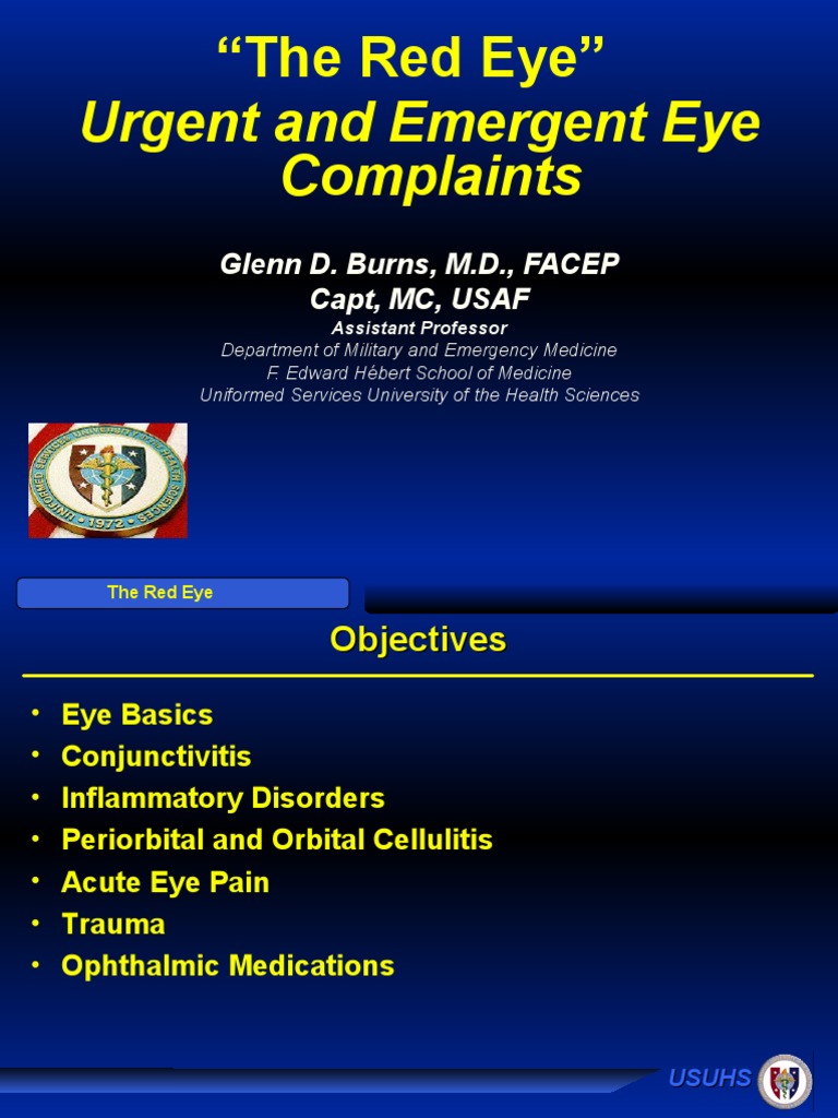 Urgent and Emergent Eye Complaints | PDF | Glaucoma | Clinical Medicine