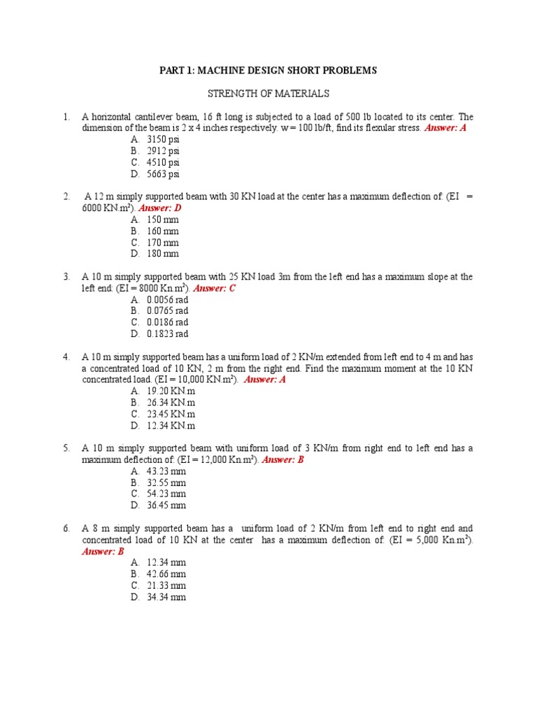 MD2 | PDF | Bending | Strength Of Materials
