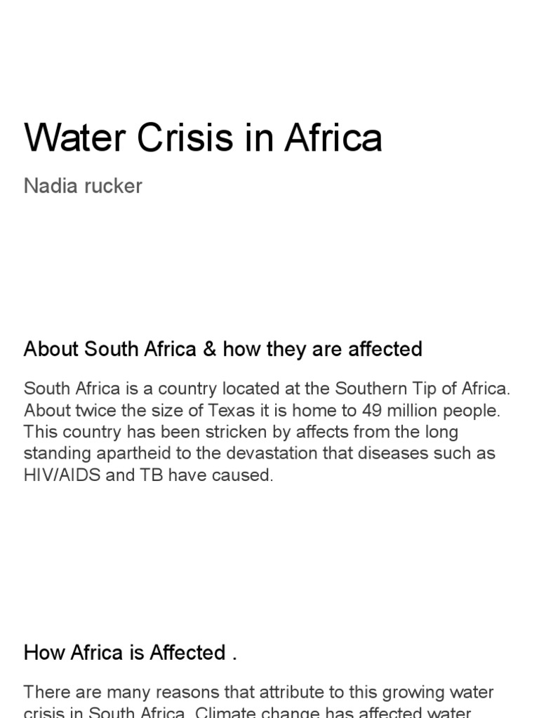 Water Crisis in Africa | PDF