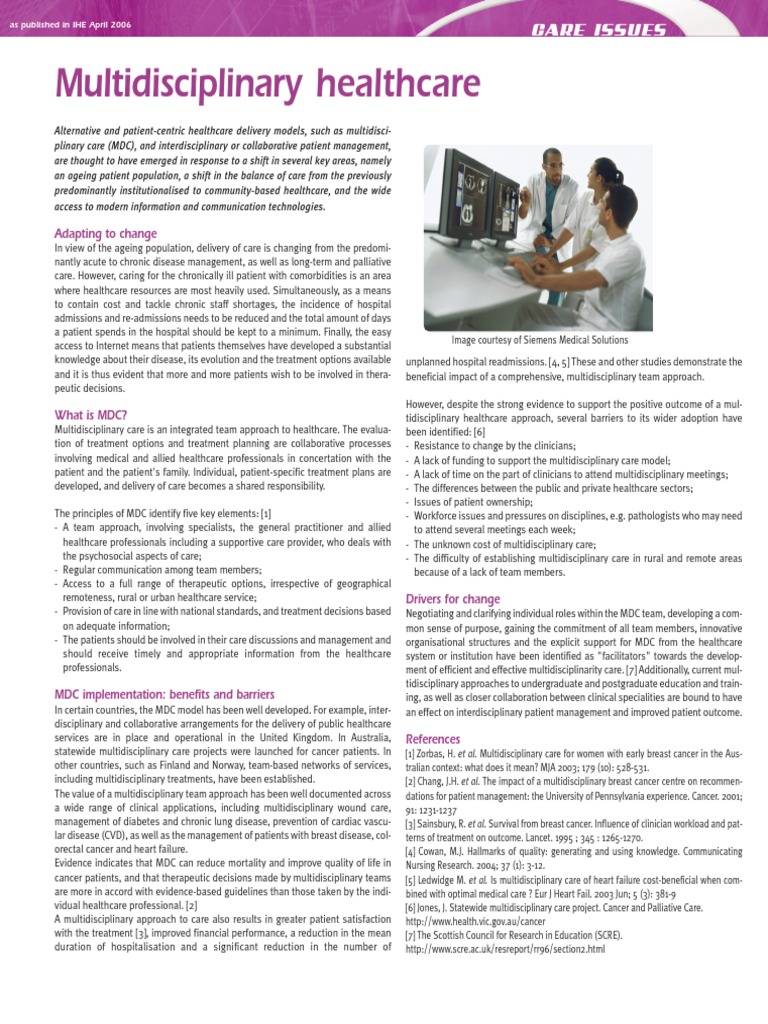 Multidisciplinary Healthcare PDF | PDF | Patient | Health Care