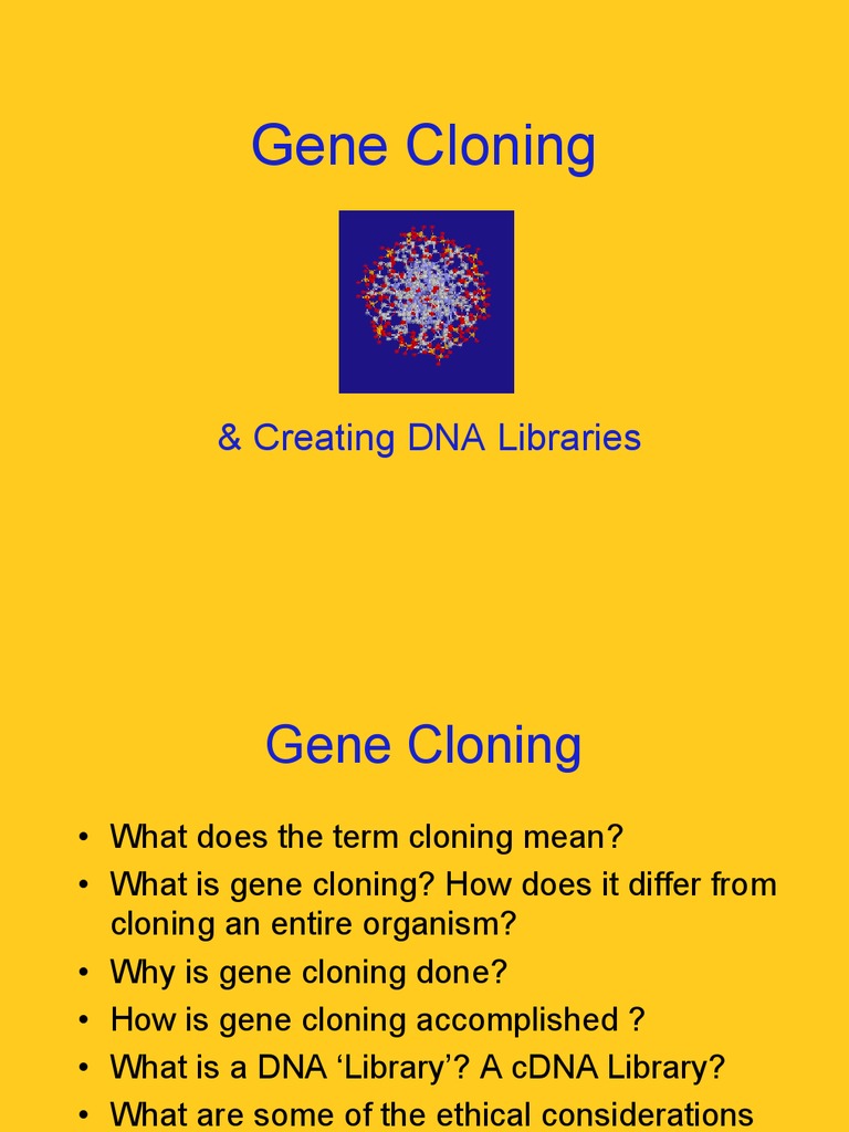 Gene Cloning PDF Molecular Cloning Plasmid