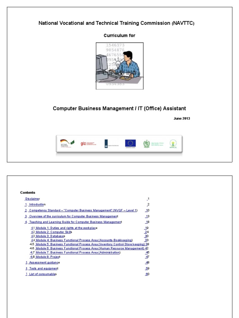 Computer Business Management It Office Assistant 6 Months Debits And Credits Educational Technology