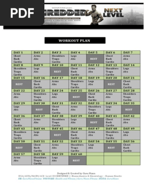 Shredded Next Level Workout Plan by Guru Mann