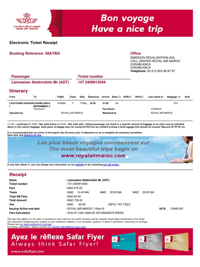 royal air maroc baggage