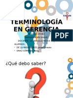 4.1 Terminología en Gerencia