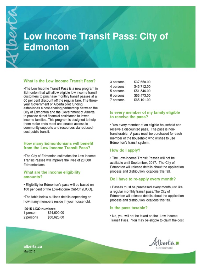 Low Transit Pass Edmonton Edmonton Poverty