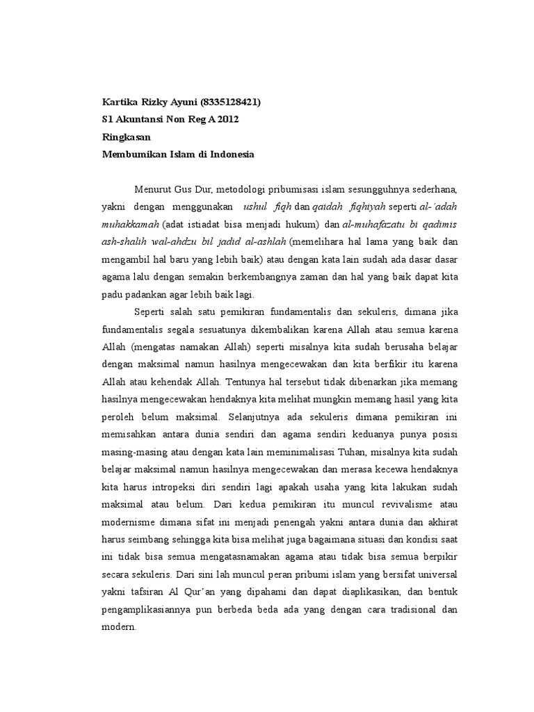 Membumikan Islam Di Indonesia | PDF