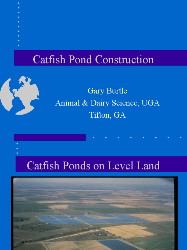 Catfish Pond Construction Gary Burtle Animal & Dairy Science, UGA