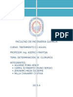 Determinación de cloruros en aguas