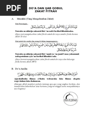 Doa Ijab Qobul Zakat