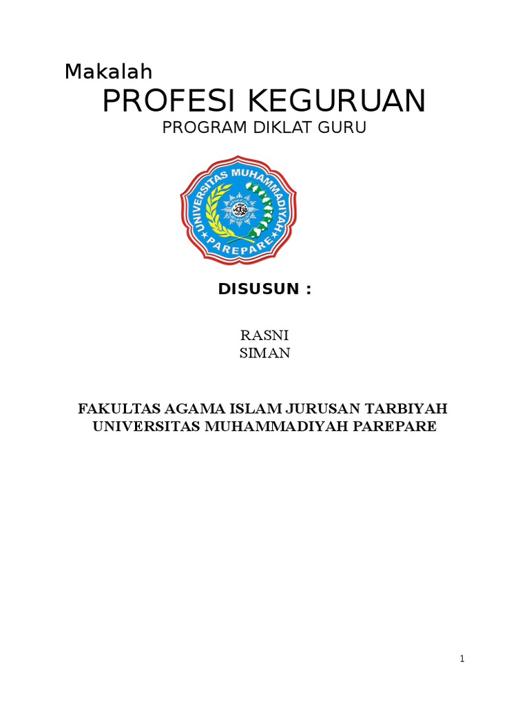 Makalah Program Diklat Guru