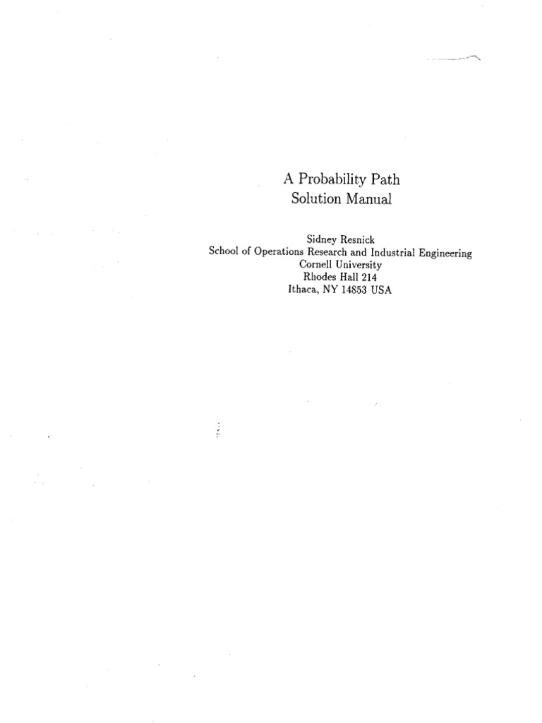 A Probability Path Resnick Solution | PDF | Statistical
