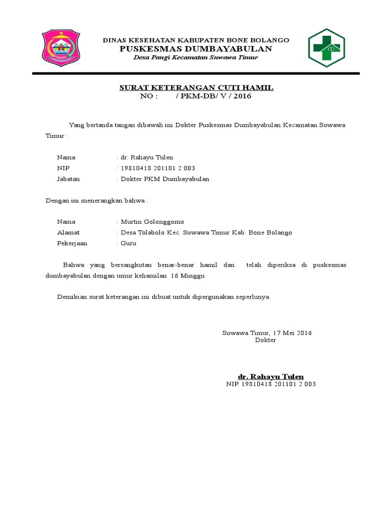 Surat Keterangan Cuti Hamil.doc