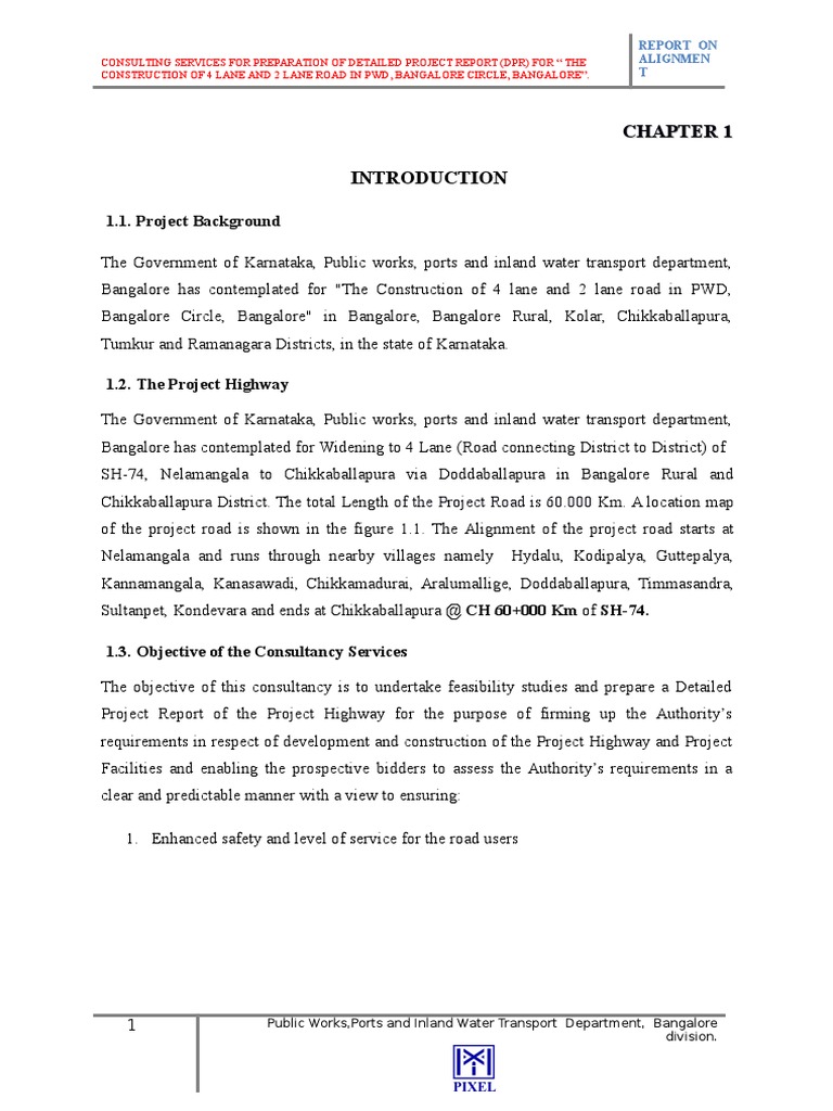 Alignment Report (Nelamangala-Chikkaballapura) | PDF | Traffic | Lane