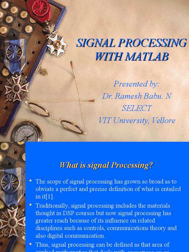 Signal Processing in Matlab PDF Digital Signal Processing Signal