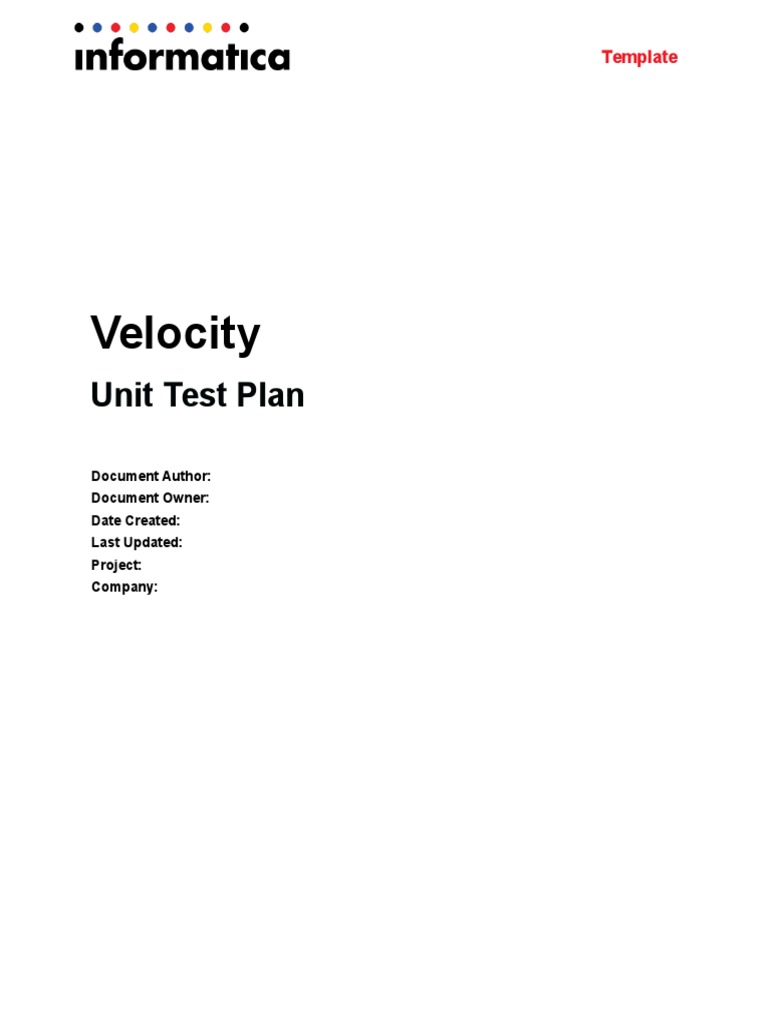 Informatica Velocity Unit Test Template | PDF