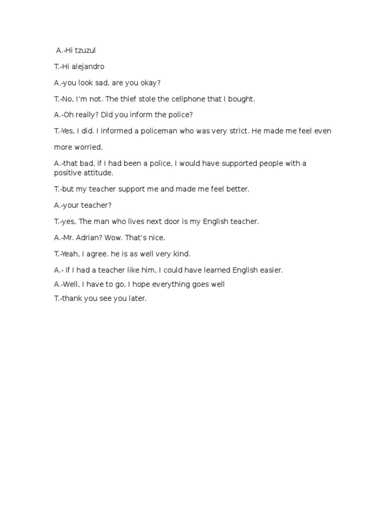 Third Conditional Dialogue in English | PDF | Mystery, Thriller & Crime ...