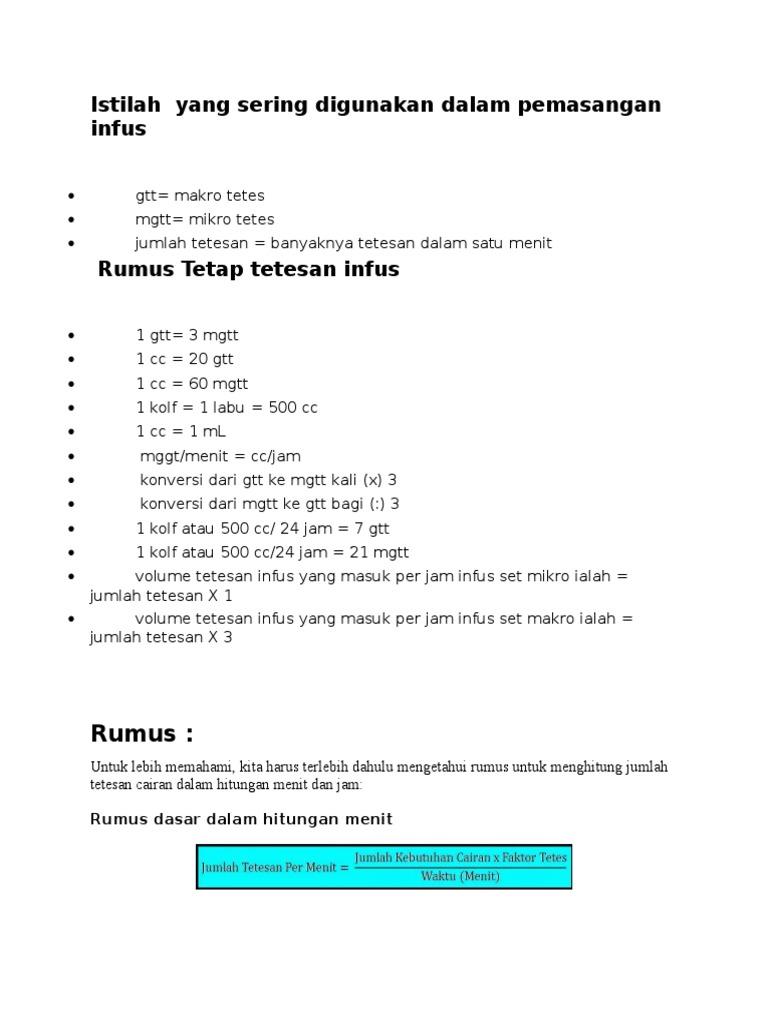 Menghitung Tetesan Infus