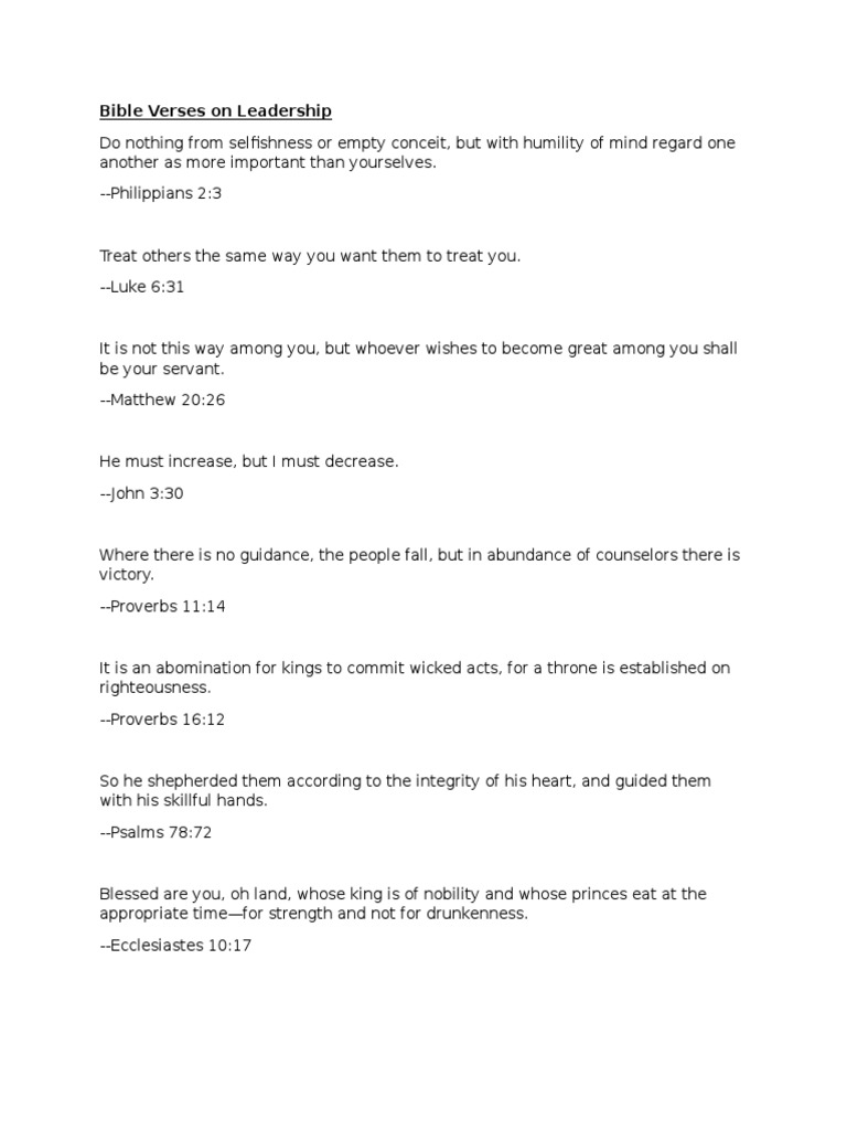 Biblical Guidance on Leadership | PDF | Jesus | Theology
