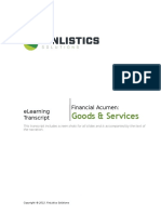 Financial Acumen - Goods & Services Sample