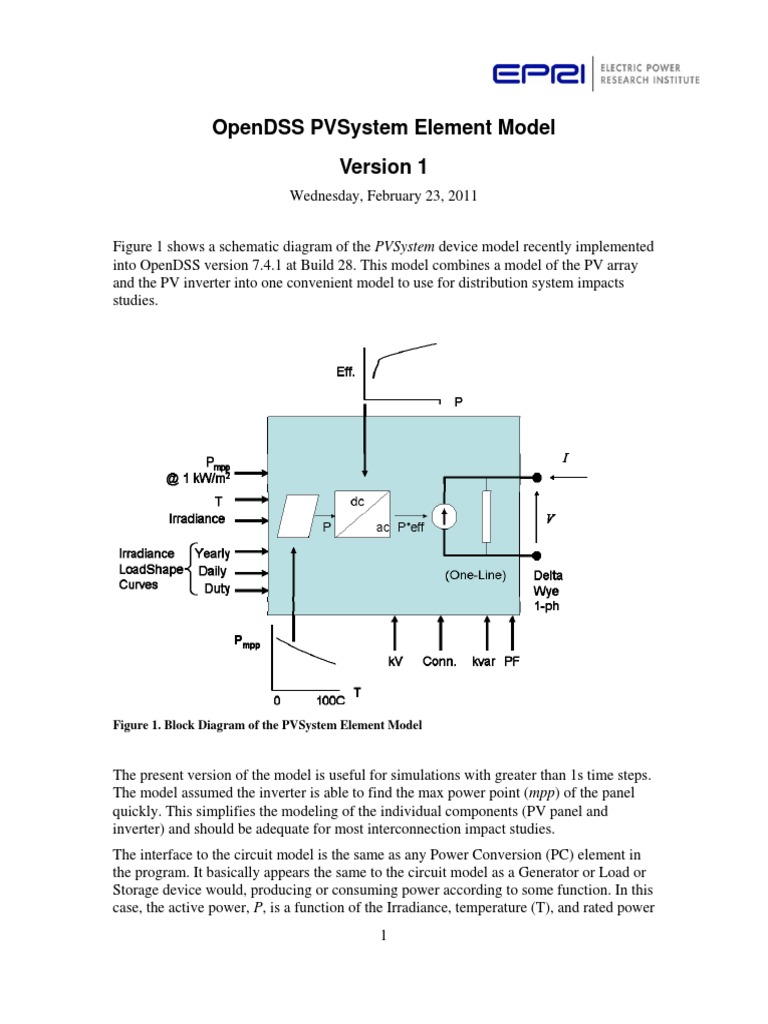 OpenDSS PVSystem Model | PDF | Power Inverter | Electromagnetism