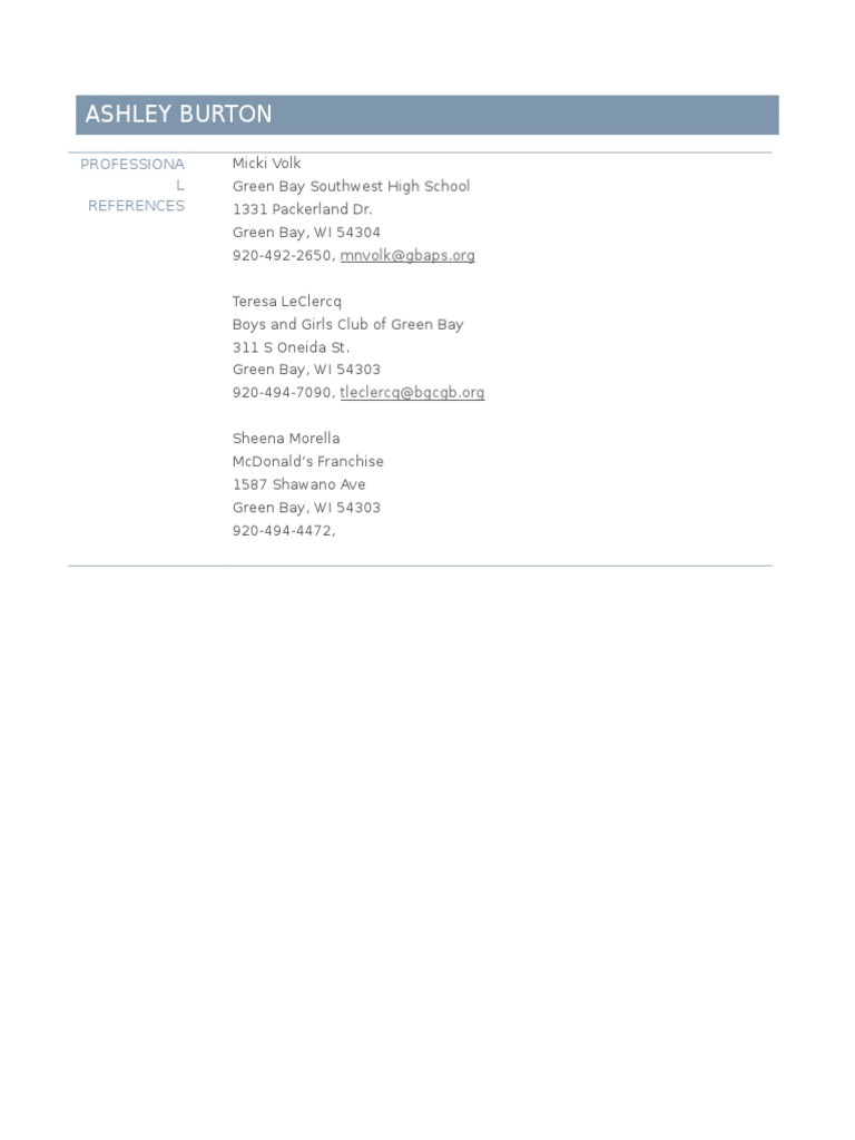 Personl References | PDF