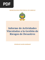 Informe de Actividades Vinculadas A La Gestión de Riesgos de Desastres