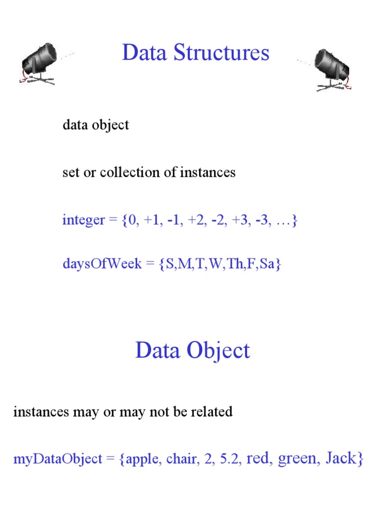 Data Structures: Data Object Set or Collection of Instances | PDF ...