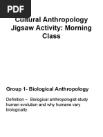 cultural anthropology jigsaw activity  morning class