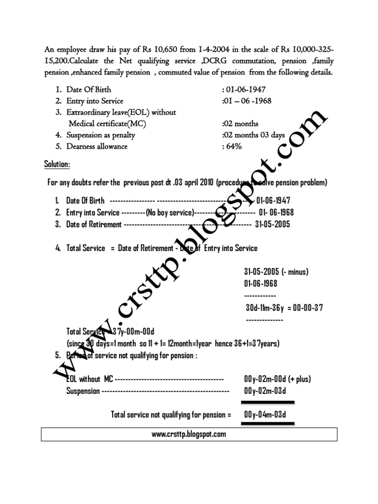 DCRG and Pension Calculation Guide | PDF | Pension | Expense