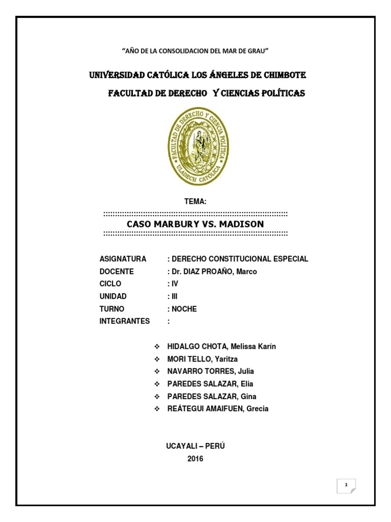 Análisis del Caso Marbury vs. Madison | PDF | John Marshall | John Adams