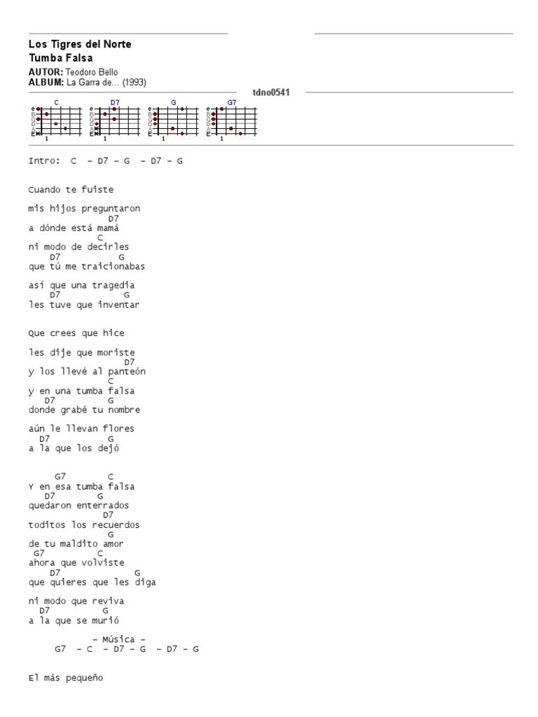 Los Tigres Del Norte, Tumba Falsa - Letra y Acordes | PDF | Música